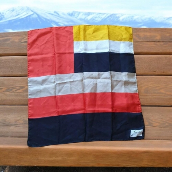 Jean Daix Pink And Brown Plaid Silk Scarf Hand Rolled Seams - Picture 2 of 5